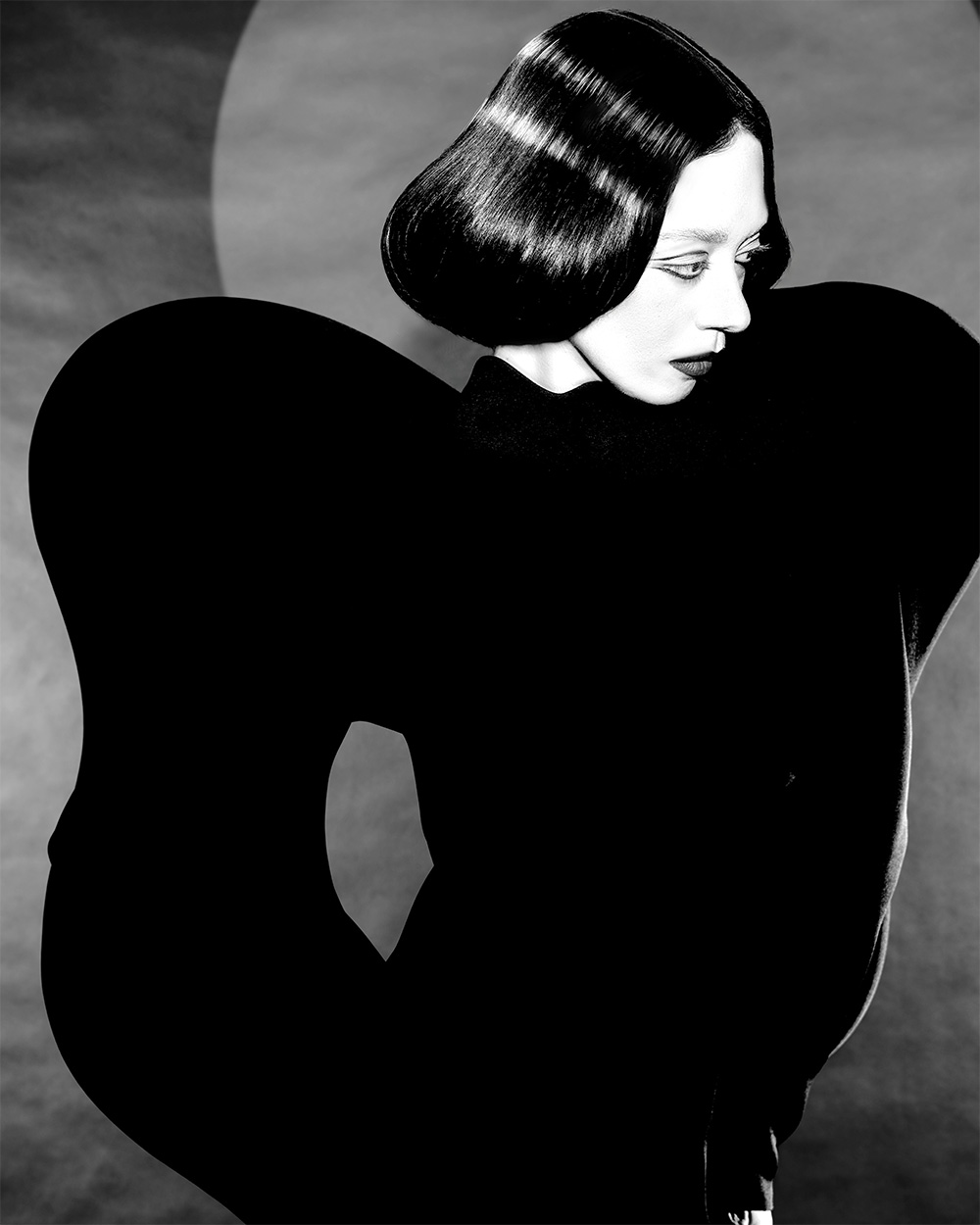 Sleek Black Sculpted Bob - Viktoriia Vradii - Monochrome Edge Collection